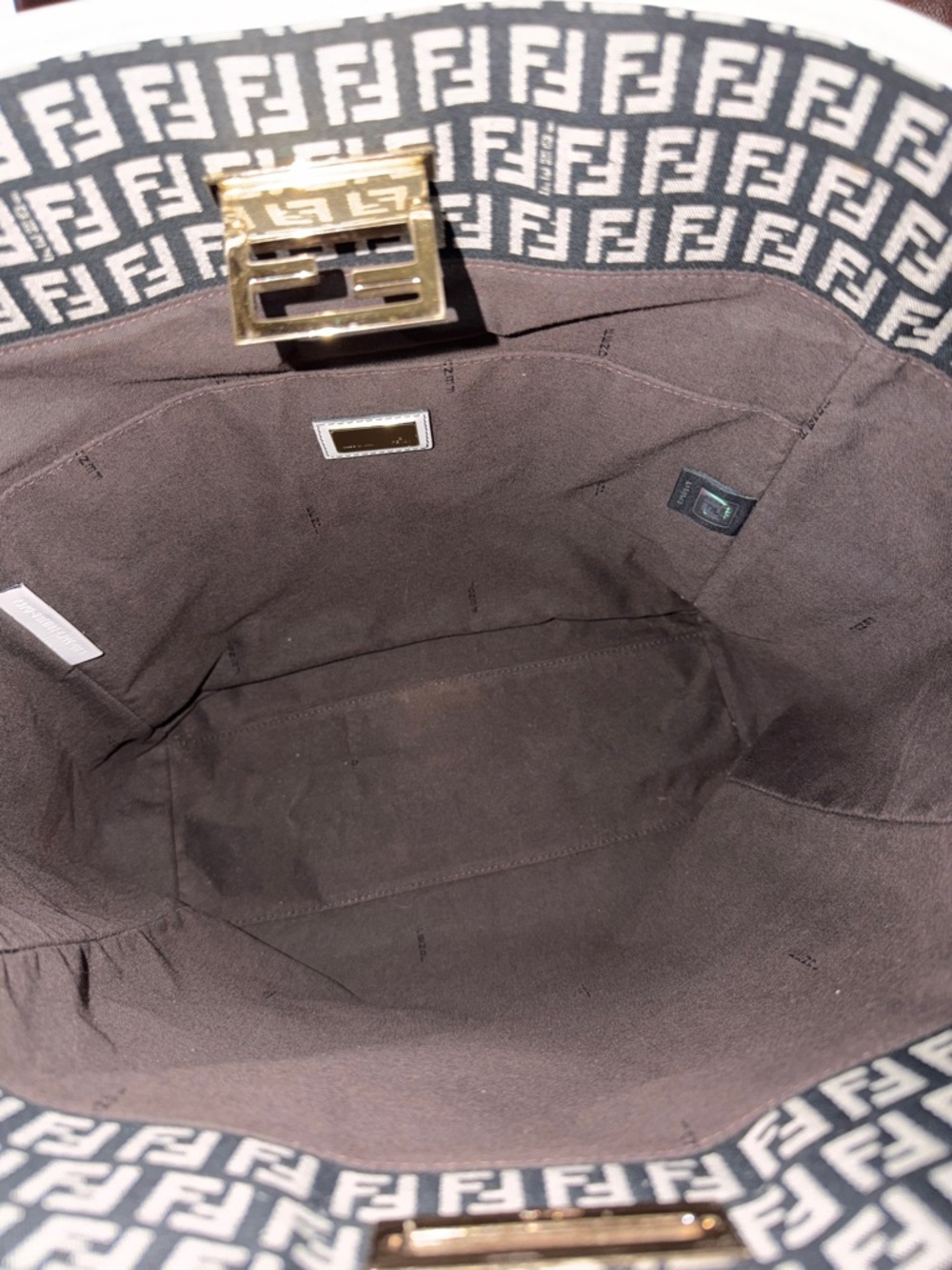 ‼️Authentic Fendi Zucchino Canvas Tote Shoulder Bag - Picture 9 of 16